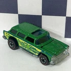 Redline Hot Wheels ALIVE ‘55 CLASSIC NOMAD Green Flames Flying Colors 1974 NICE!