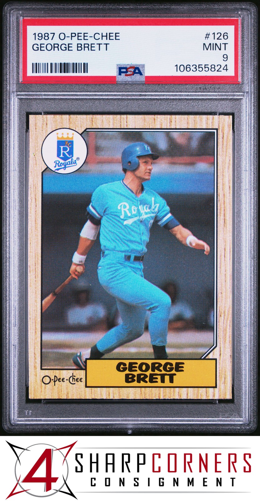 1987 O-PEE-CHEE #126 GEORGE BRETT ROYALS HOF PSA 9