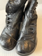 Antique Victorian Edwardian Era Child Size Kids Leather Button Boots Shoes