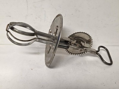 Antique A & J Hand Crank Egg Beater W/ Splash Guard