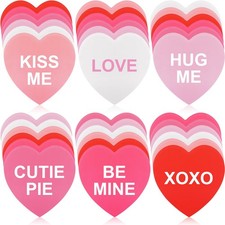 90 PCS 6 Inch Large Heart Cutouts Valentines Conversation Pink Gradient Paper