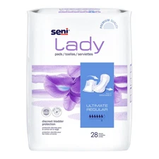 Seni Incontinent Pad 14.4 Inch Length Regular Length 28 Ct