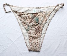 Aerie Women's Sparkle Adjustable Cheekiest Bikini Bottom JL3 Cake Batter Size XL