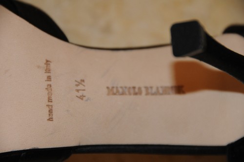 Nuevo Manolo Blahnik Sedaraby 105 Raso Negro Plata con Cuentas Zapatos 42 41.5 - Imagen 15 de 17