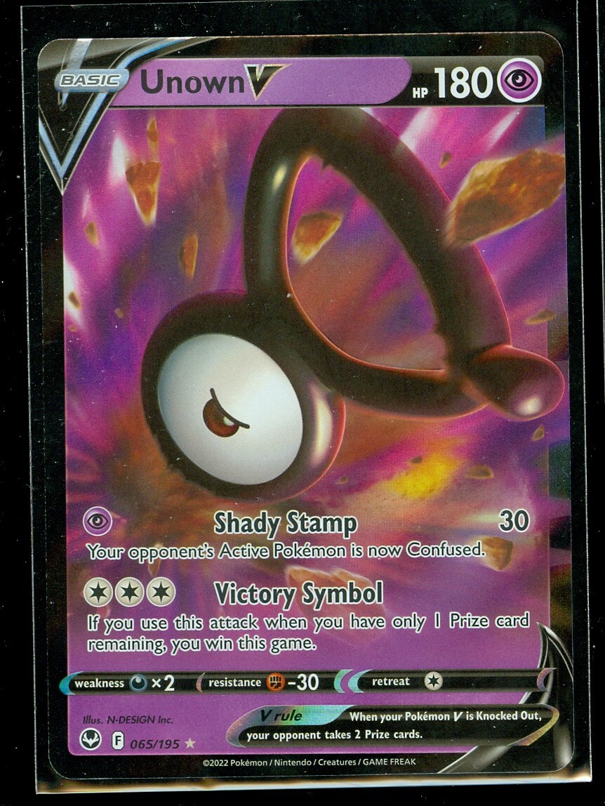 Pokemon UNOWN V 065/195 - Silver Tempest - ULTRA RARE HOLO - MINT