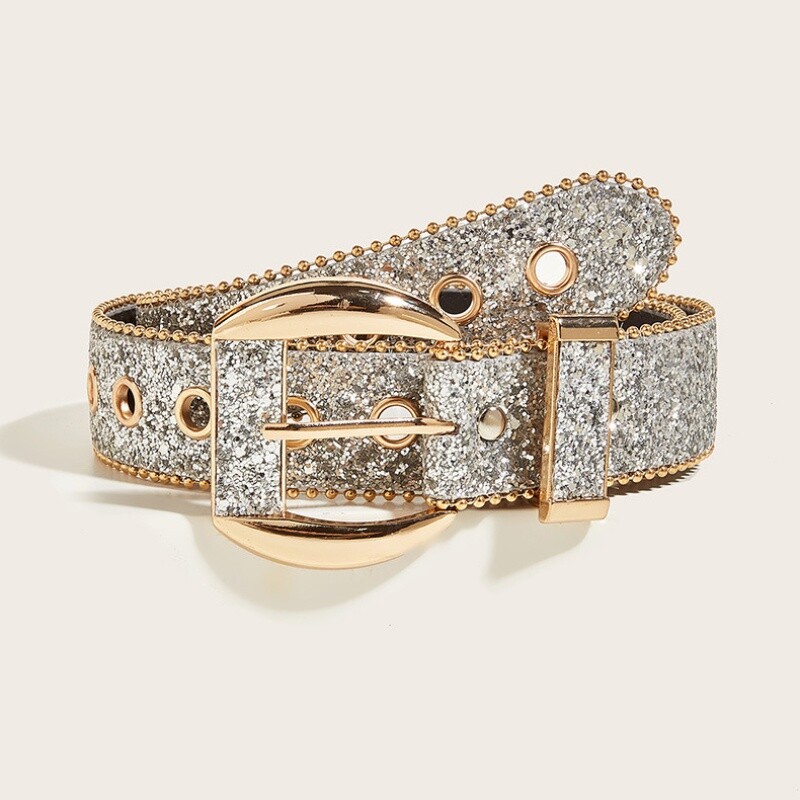 Women Western Rhinestone Belt Cowgirl Studded Bling Leather  display picture 2