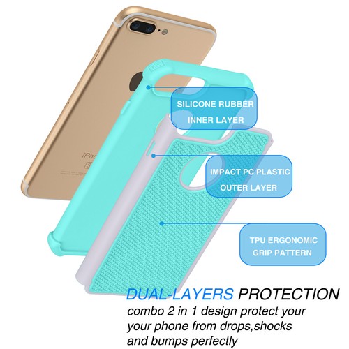 For iPhone 11 Pro XS Max XR 8 7 Plus Phone Case Shockproof Silicone Hybrid Cover - Picture 46 of 56