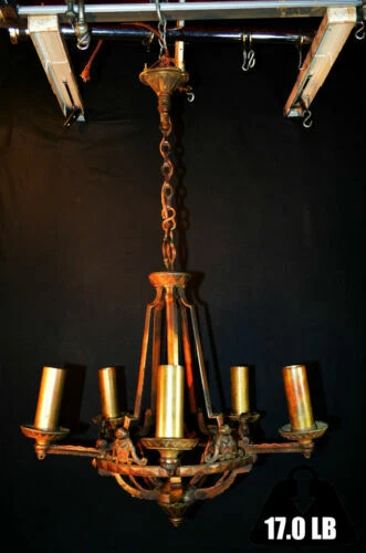 Bronze 1920s Decade Antique Chandeliers, Sconces & Lighting Fixtures