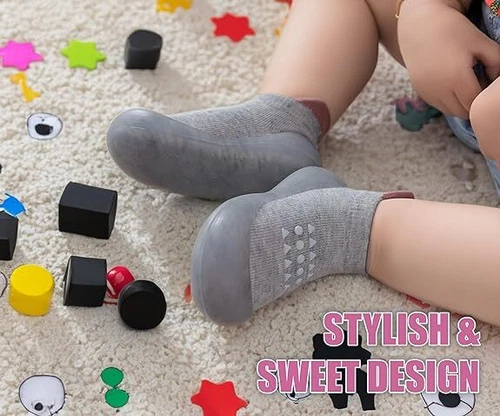 Baby Sock Shoes Boys Girls First Walking Shoes Non-Slip Slippers Soft Sole - Bild 5 von 6