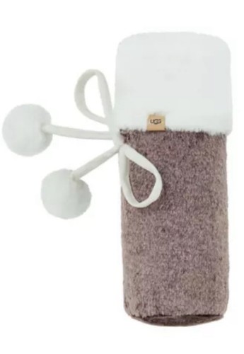 Manicotto portabottiglie vino UGG Dawson pelliccia sintetica e pom pom's cabernet e neve nuovo - Foto 7 di 8