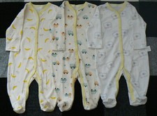 Newborn Long Sleeves Pajama Romper 3-6months 100 Cotton-3pc Pack