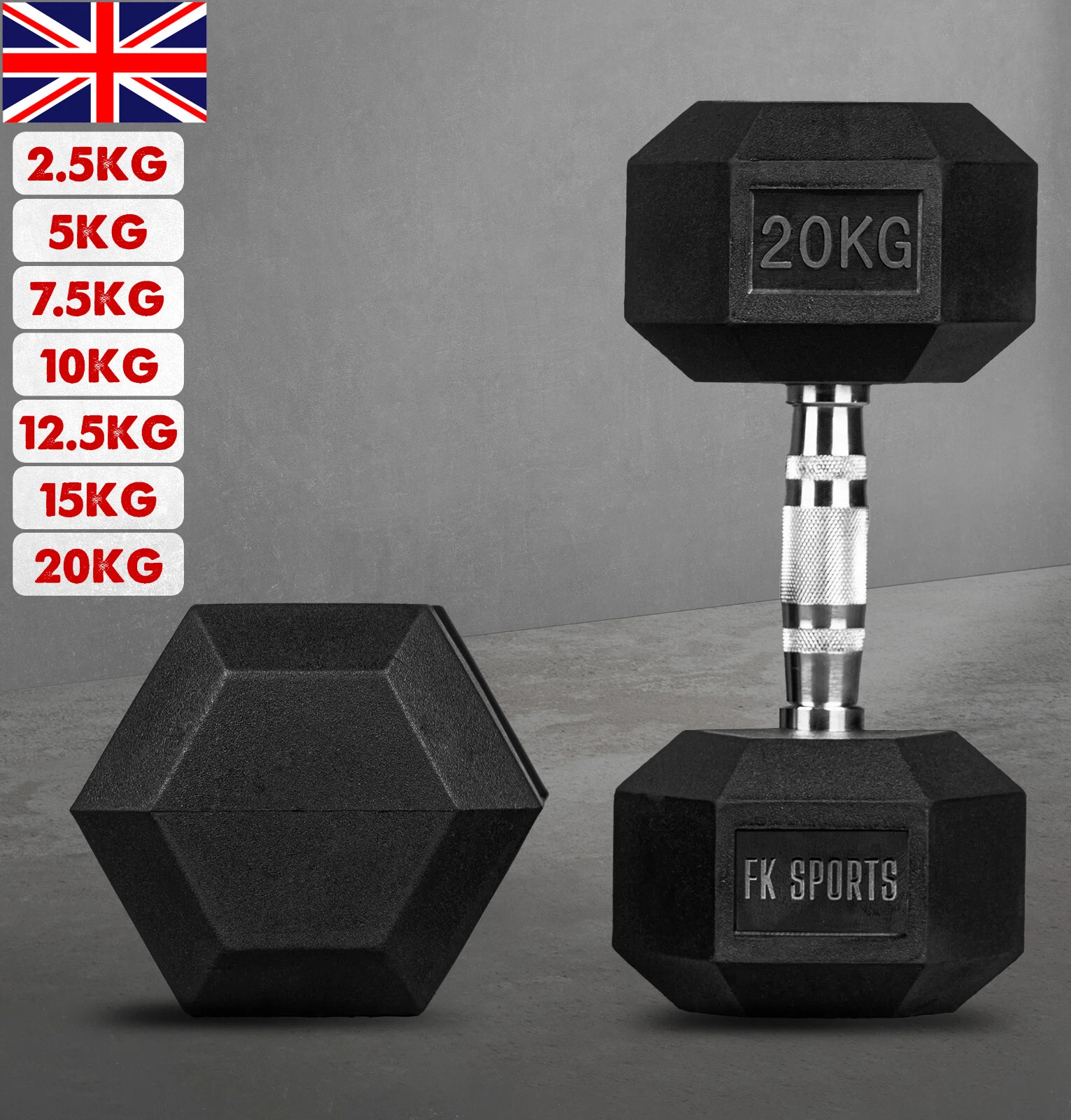 Hex Dumbbells Set 2.5kg-30kg Pair Weights Rubber Encased Cast Iron Hexagonal UK
Opens in a new windo
