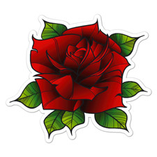 Red Rose Sticker Decal