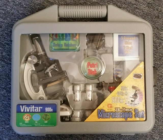Vivitar 28 Piece Microscope Set Mag 100x 400x 900x With Shrimp Hatchery For Sale Online