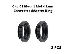 2 Pcs  5mm METAL C to CS Mount Black Aluminum Lens Adapter Ring Extension Tube