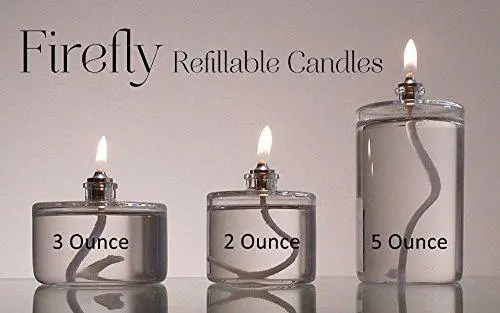 Firefly 2-Ounce Refillable Glass Liquid Candle - Votive Size Emergency  Candles 