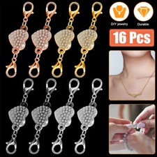 16 Pcs Magnetic Clasps Lobster Claw DIY Necklace Bracelet Jewelry Extender Hook