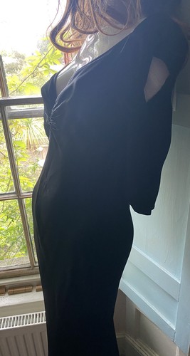 Ghost Dulcie New Black Dress Maxi Form Fitting Elegant Bias Cut Small (£295) - Picture 2 of 3