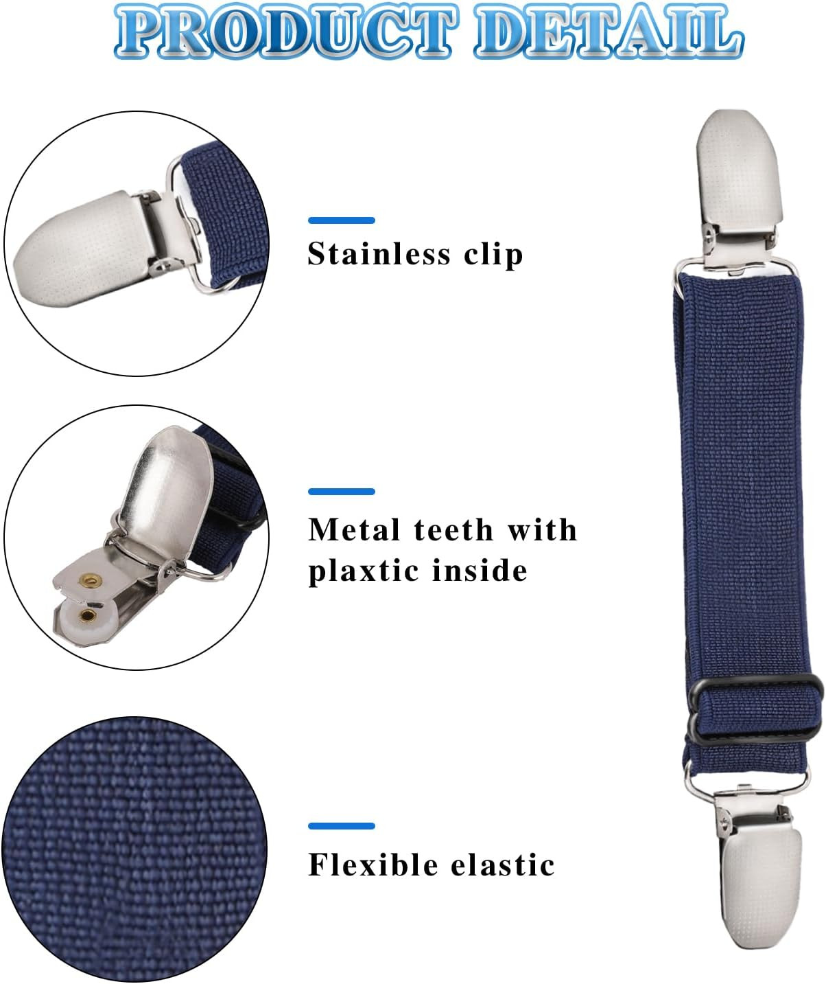 Mozeat Lens 6 Pcs Adjustable Hip Elastic Belt, Elastic Band for Sewing Pant Wais