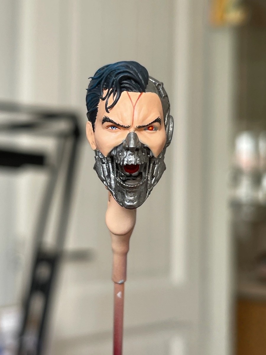 Painted 1/12 Cyborg Hero Open Mouth Head Sculpt Fit 6'' Action