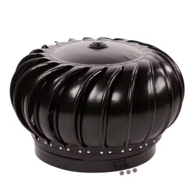 12 In. Galvanized Internally Braced Turbine Head in Black