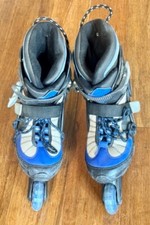 Tecnica Womens, size 6, Blue/White Anti-Vibration 1990s in-line rollerblades