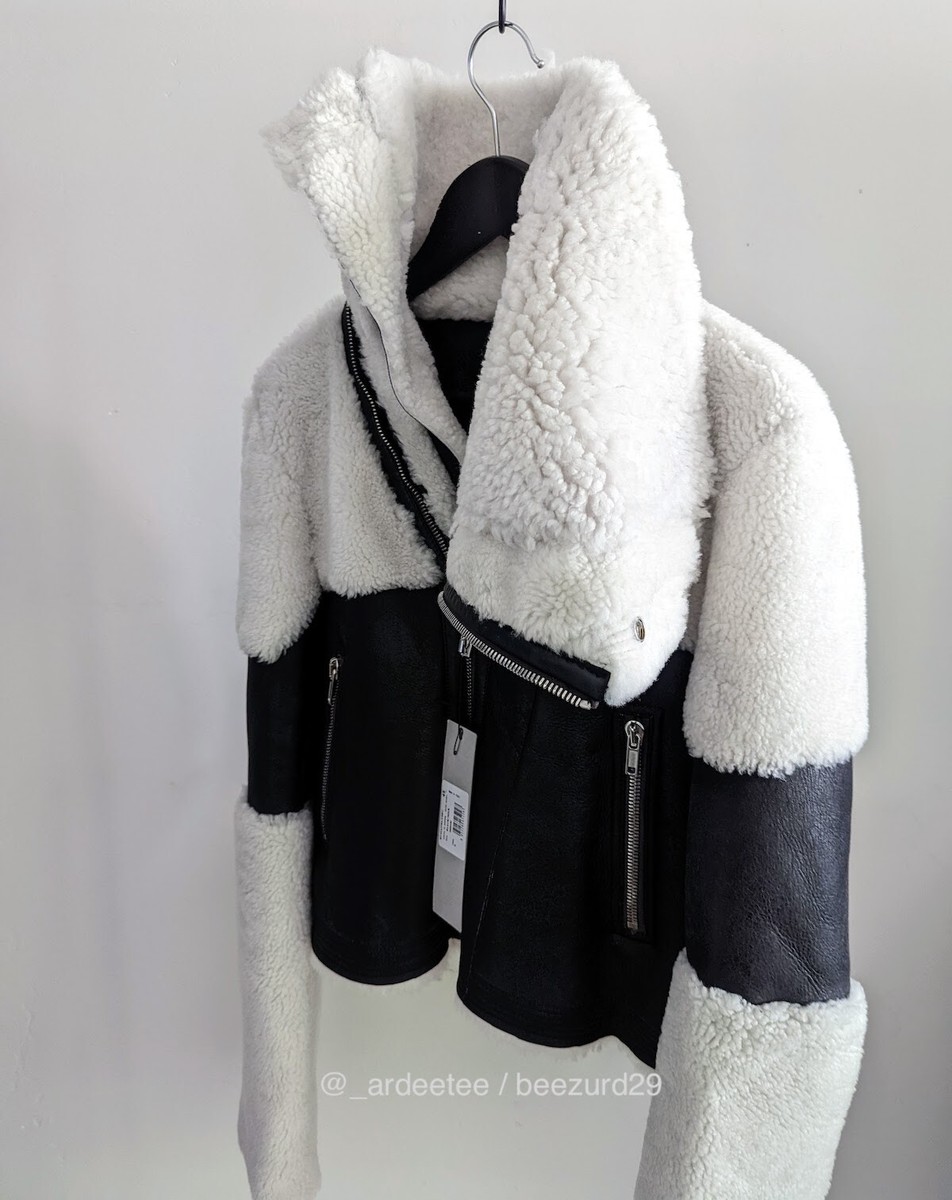 RICK OWENS SHEARLING LEATHER KEITH JACKET FW21 GETHSEMANE (BLACK
