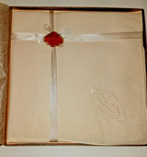 Goldenweve Men  s Fine Woven Monogrammed "E" Handkerchiefs Set of Three 1950s Vtg