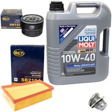 Motoröl Filter Set 10W40 5 L + Ölablassschraube für Renault Megane Scénic