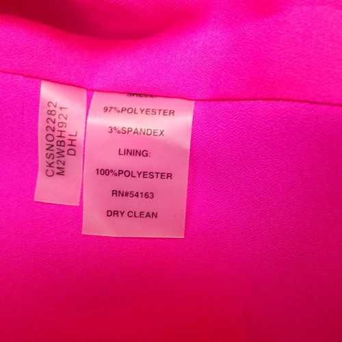 Calvin Klein Collar Button Front Long Sleeve Shirt Dress Hot Pink xl roll slv - Picture 17 of 19