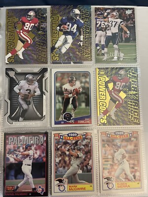 Loaded Binder Full Of MLB & NFL Sports Cards 203 Cards