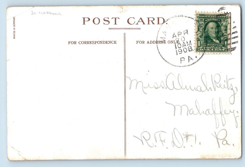 Fondest Love Postcard Boy With Sailboat Toy Flowers Clapsaddle Mahaffey