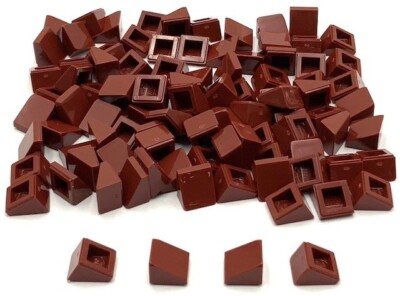 Lego 100 New Dark Red Slope Sloped 30 1 x 1 x 2/3 Parts | eBay