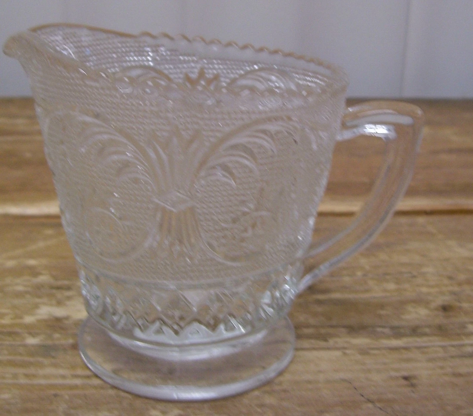 Clear Sanwich Sandwich Glass Pressed Creamer Vintage