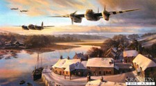 Nicholas Trudgian Aviation ART PRINTS  464 sqd Mosquitos at Dusk  3 Pilot signed