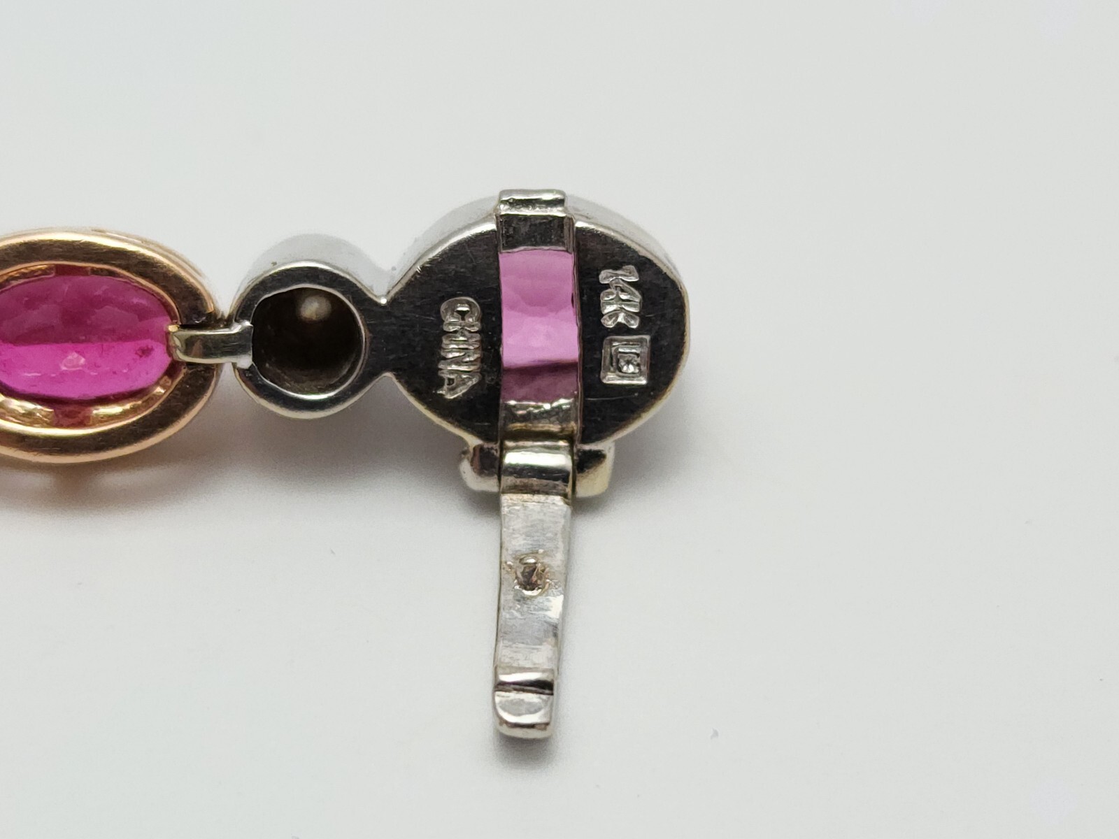 14K Solid Two Tone Multi Color Gold Ruby & Diamon… - image 18