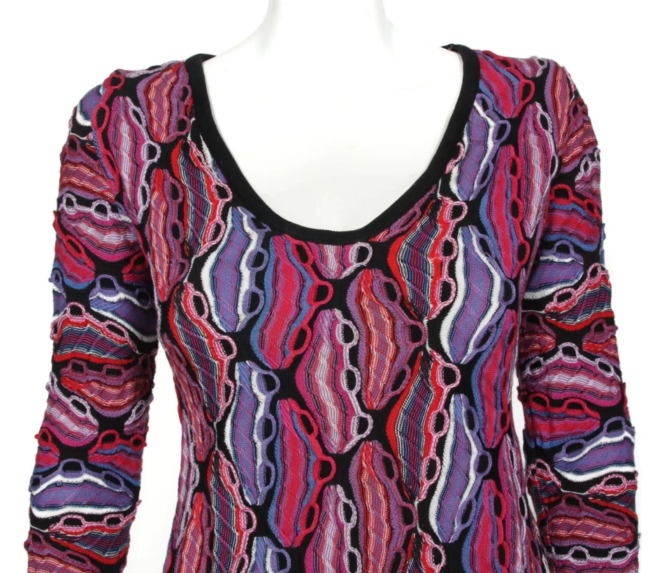 Suéter de punto Coogi 3D púrpura rosa azul Y2K vintage para mujer S/M/766” Foto 2 de 4