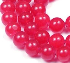 8mm Red Jade Round Beads 15.5"