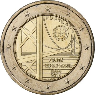 Portugal, 2 Euro, 25th of April bridge, 2016, Lisbonne, Bimétallique, FDC - Photo 1/2