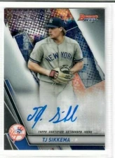 TJ SIKKEMA 2019 Bowman's Best Baseball AUTO B19-TJS NEW YORK YANKEES RC ROOKIE