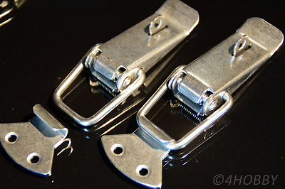 2x Edelstahl Spannverschluss Abschließbar 112mm Kisten/Box-Hebel-Verschluss