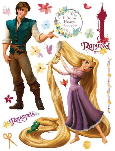 Disney Rapunzel Wandsticker Set 65X85 Cm Vinyl Dekor Aufkleber Kinderzimmer-image