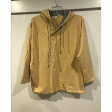 Vintage 80s or 90s Moda Intl Yellow Hoodie with Gray hood lining and drawstrings