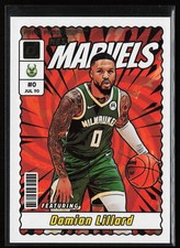 Damian Lillard 2023-24 Donruss #3 Net Marvels Gold Press Proof SP