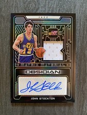 2021-22 Obsidian JOHN STOCKTON Matrix Materials Game Worn Patch # 35/49 SSP Auto
