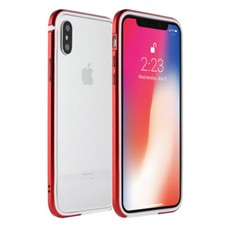 Custodia Protettiva per Cellulare Alluminio Rivestimento per IPHONE X Xs - Rosso
