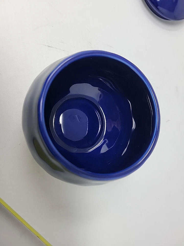 Cobalt Blue & White Sugar Bowl with Lid by 10 Strawberry Street 4" Tall  - Image 4 of 4