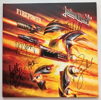 JUDAS PRIEST - FIREPOWER - 2018 COLOR VINYL SIGNED BY 5