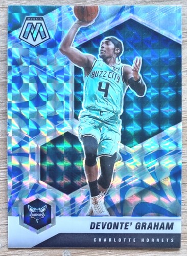 2020-21 Panini Mosaic Reactive Blue Mosaic #196 Devonte' Graham - Hornets