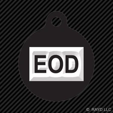 Explosive Ordnance Group Keychain Round with Tab dog engraved many colors eod